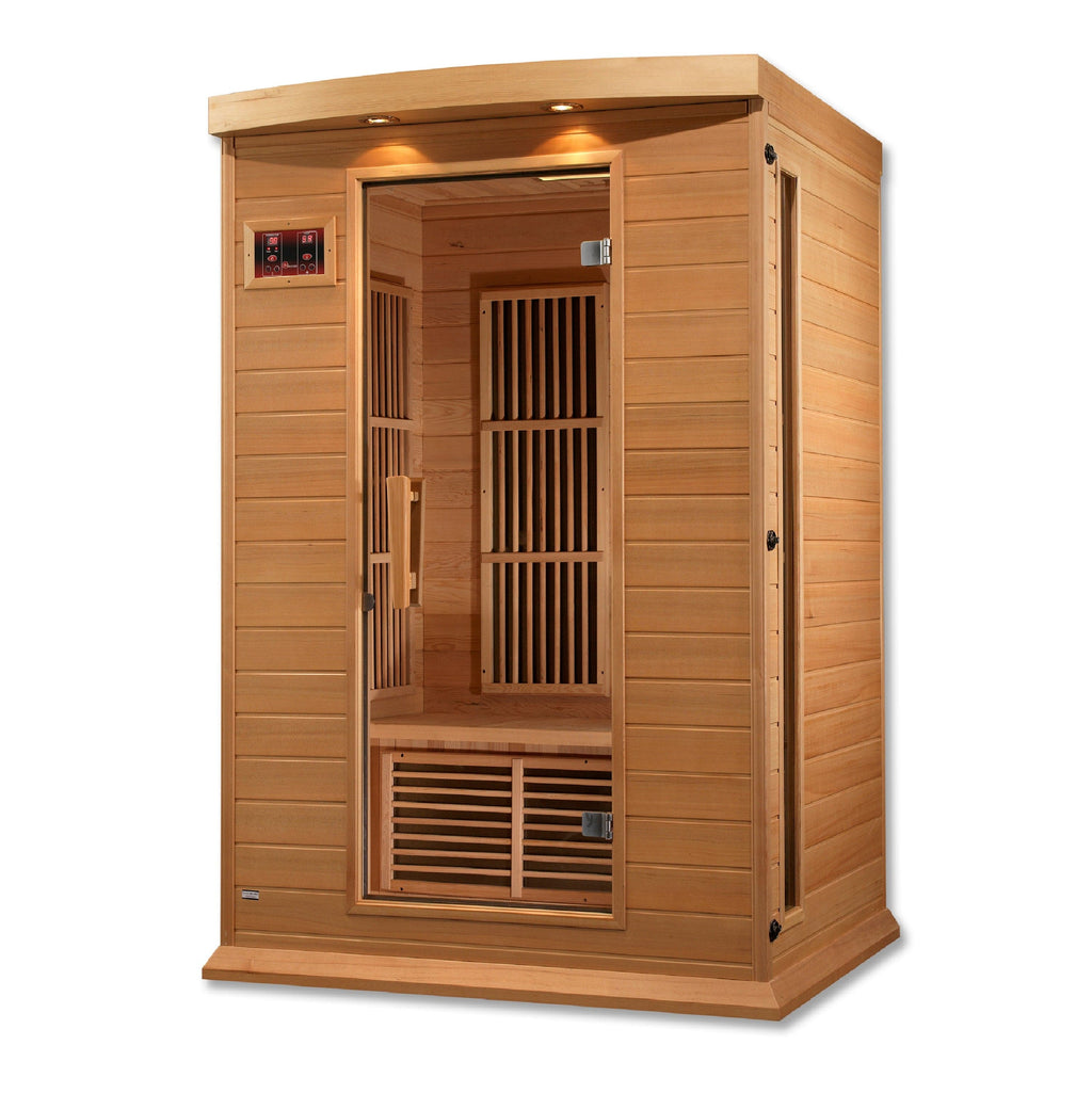 Maxxus 2-Person Low EMF FAR Infrared Sauna Canadian Hemlock MX-K206-01 - interior detail