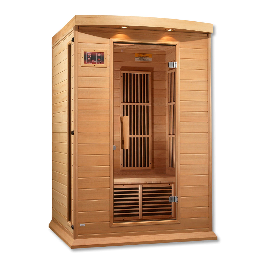Maxxus 2-Person Low EMF FAR Infrared Sauna Canadian Hemlock MX-K206-01 - exterior front view