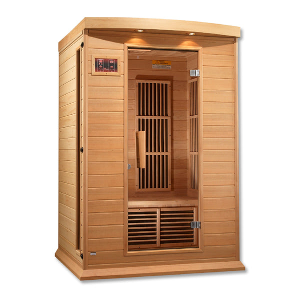 Maxxus 2-Person Low EMF FAR Infrared Sauna Canadian Hemlock MX-K206-01 - exterior front view