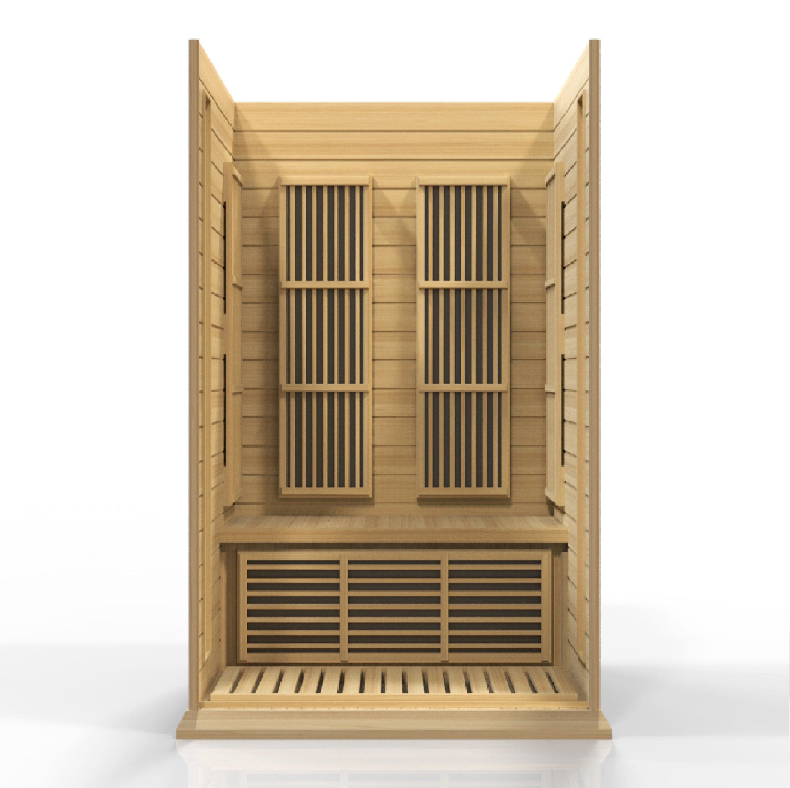 Maxxus 2-Person Low EMF FAR Infrared Sauna Canadian Hemlock MX-K206-01 - side profile